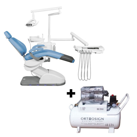 Paquete Unidad Dental Eléctrica Zeling 2023 Rojas Dent + Compresor Dental 1 Hp