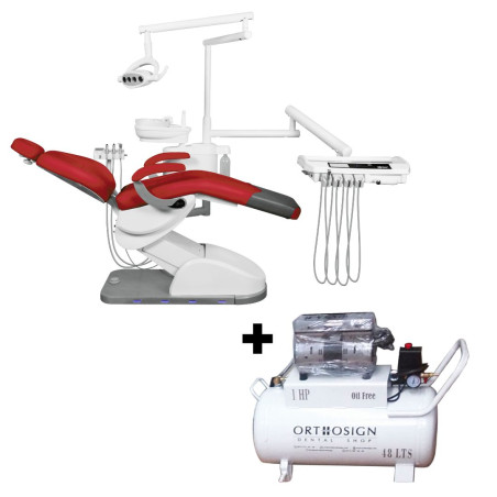 Paquete Unidad Dental Eléctrica Titán Jr 2023 Rojas Dent + Compresor Dental 1 Hp