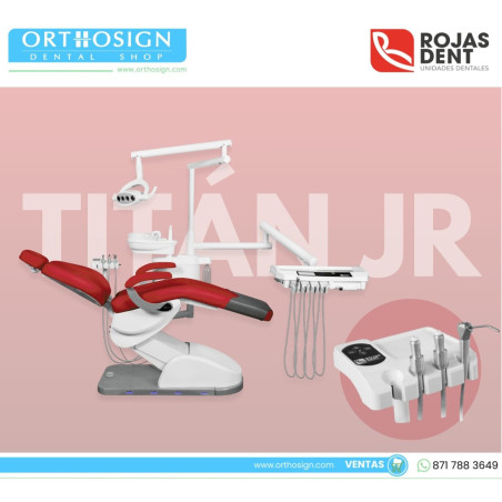 Paquete Unidad Dental Eléctrica Titán Jr 2023 Rojas Dent + Compresor Dental 1 Hp