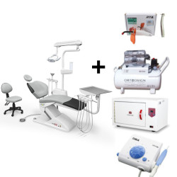 Paquete Unidad Dental Nova X, Compresor, Esterilizador, Cavitrón, Pieza de alta y Lampara de fotocurado