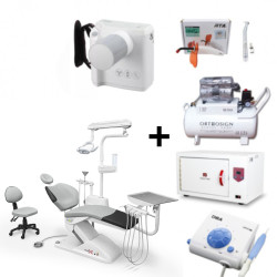 Paquete Unidad Dental Nova X 2, Compresor, Esterilizador, Rayos x, Cavitrón, Pieza de alta y Lámpara de fotocurado