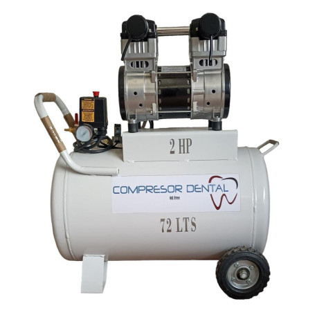 Compresor Dental 2Hp 72 Litros Libre de Aceite Compresores de Occidente