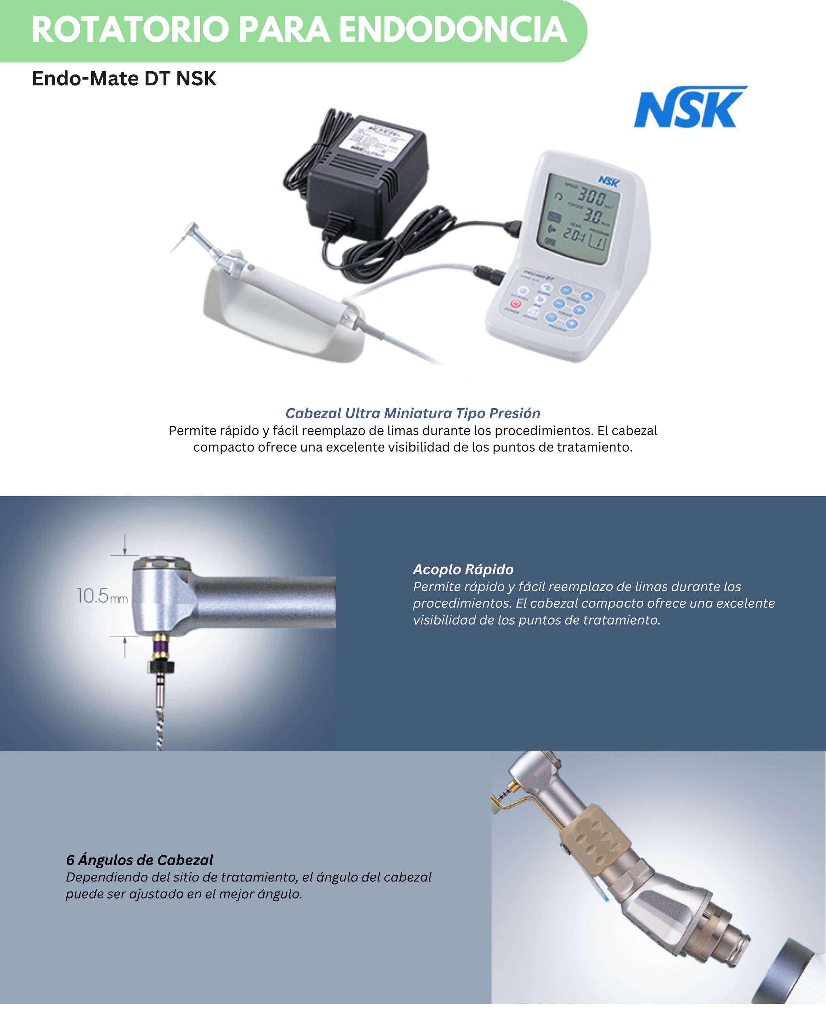 Rotatorio para Endodoncia Endo-Mate DT NSK