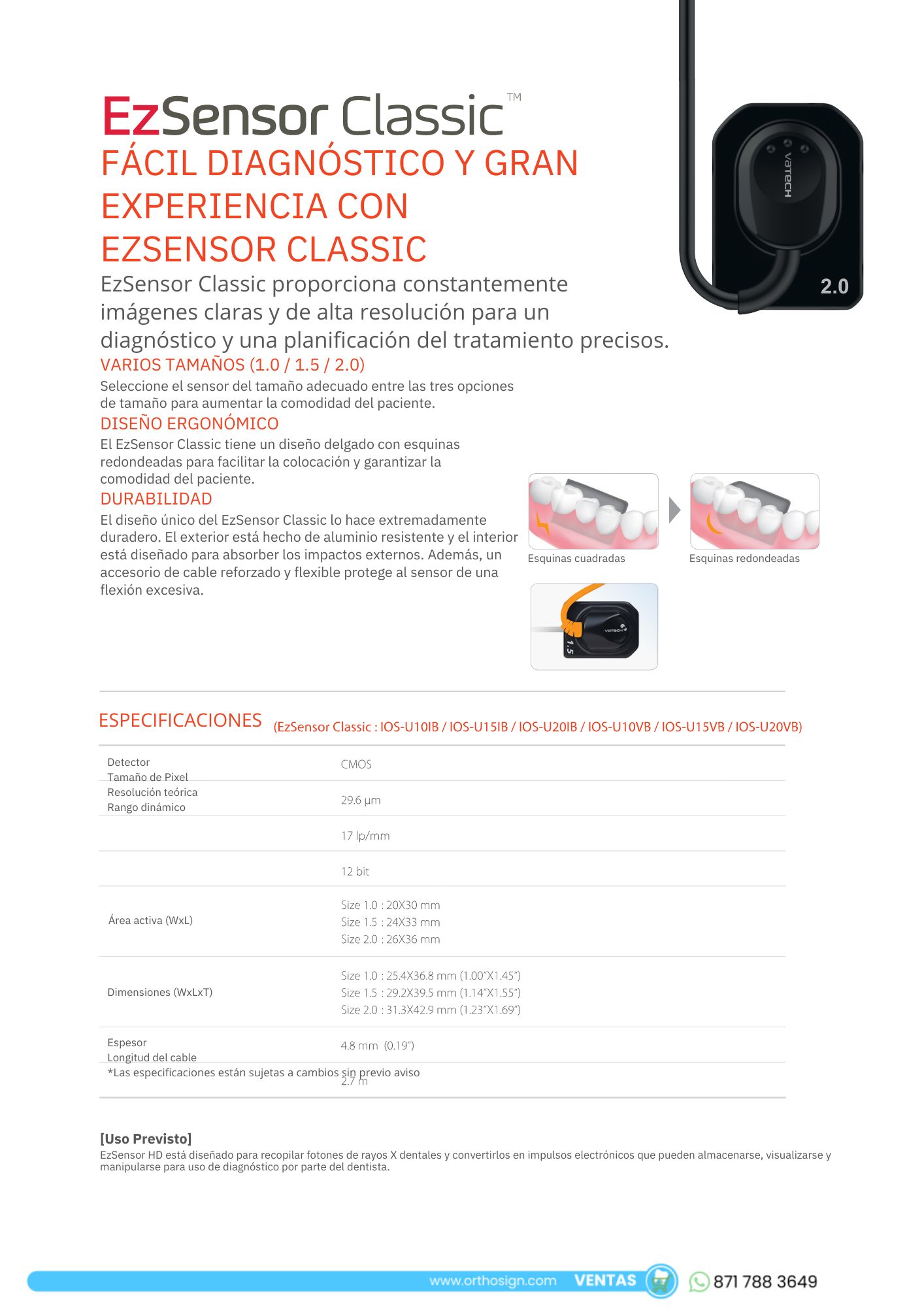 Radiovisiógrafo Vatech Ez Sensor Classic Orthosign - Catálogo 2
