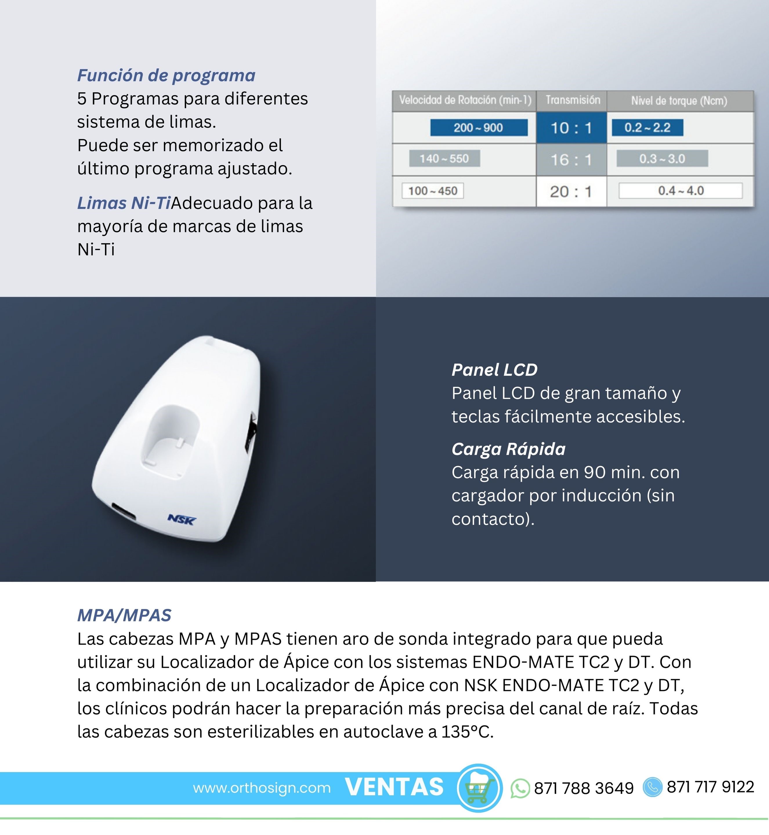 Rotatorio Inalámbrico Endo Mate TC2 NSK Orthosgin