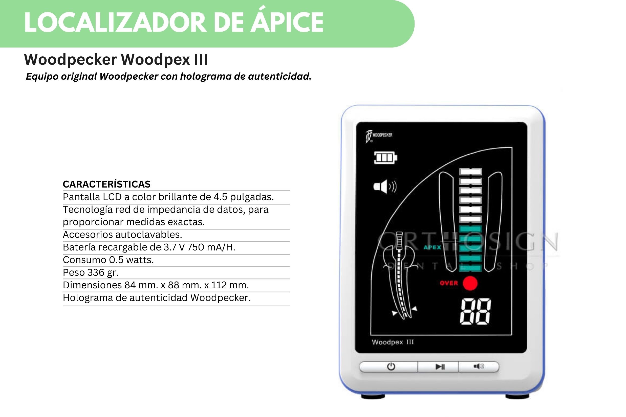 Localizador de Apice Woodpecker Woodpex III Orthosign