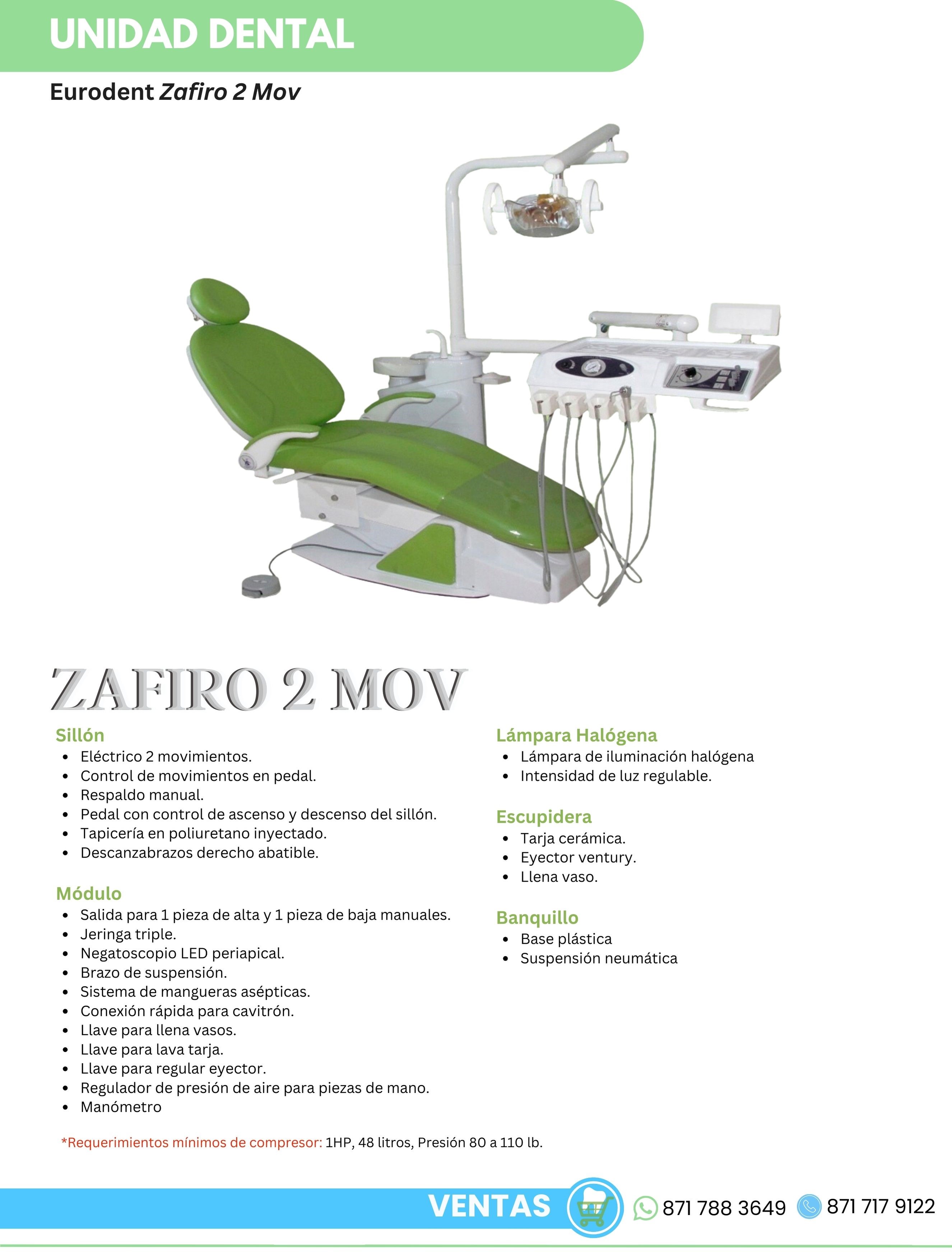 Unidad Dental Eléctrica Zafiro 2 Movimientos Eurodent