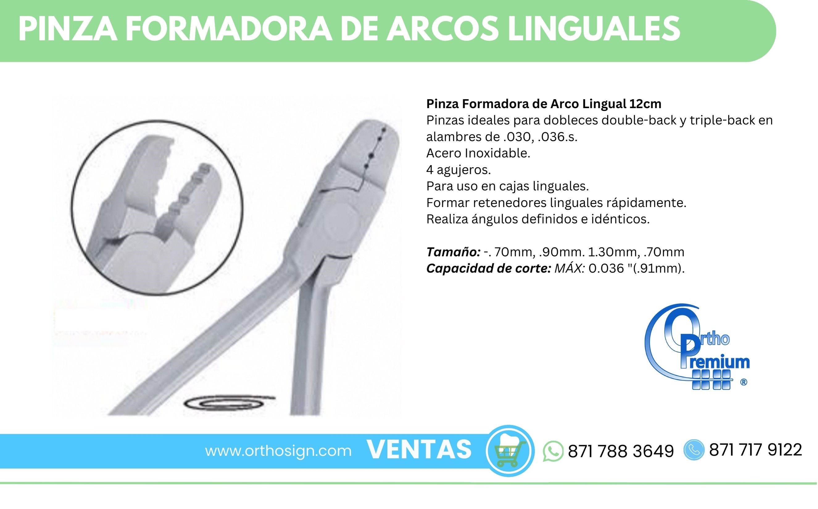 Pinza Formadora de Arcos Linguales Ortho Premium