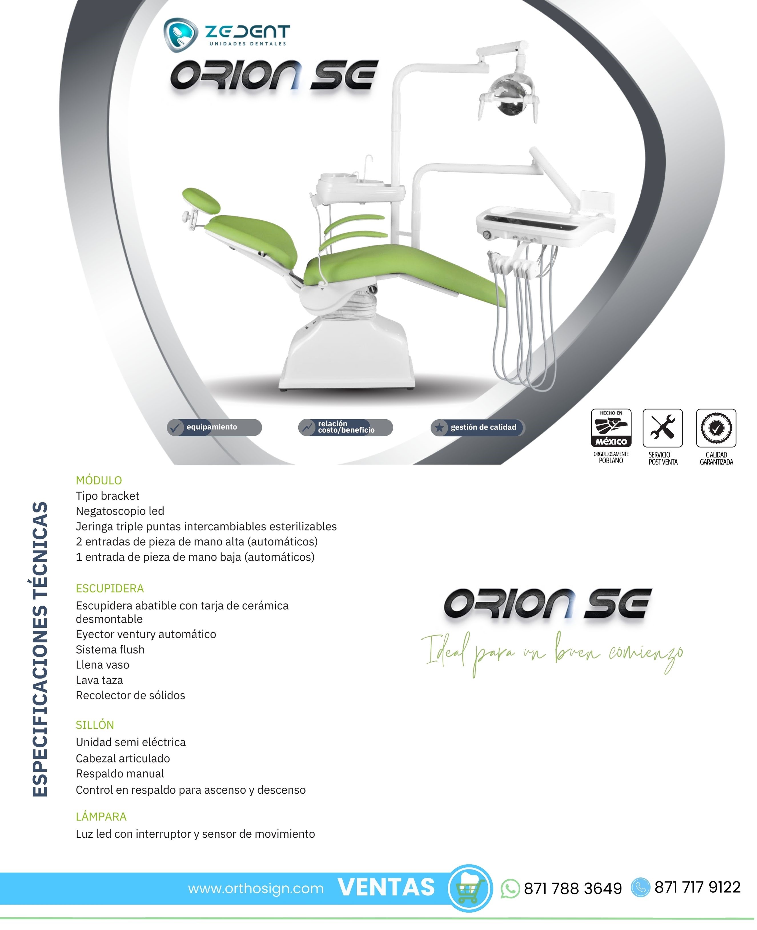 Unidad Dental Semieléctrica Orion SE - ZedentCatálogo  Productos Orthosign